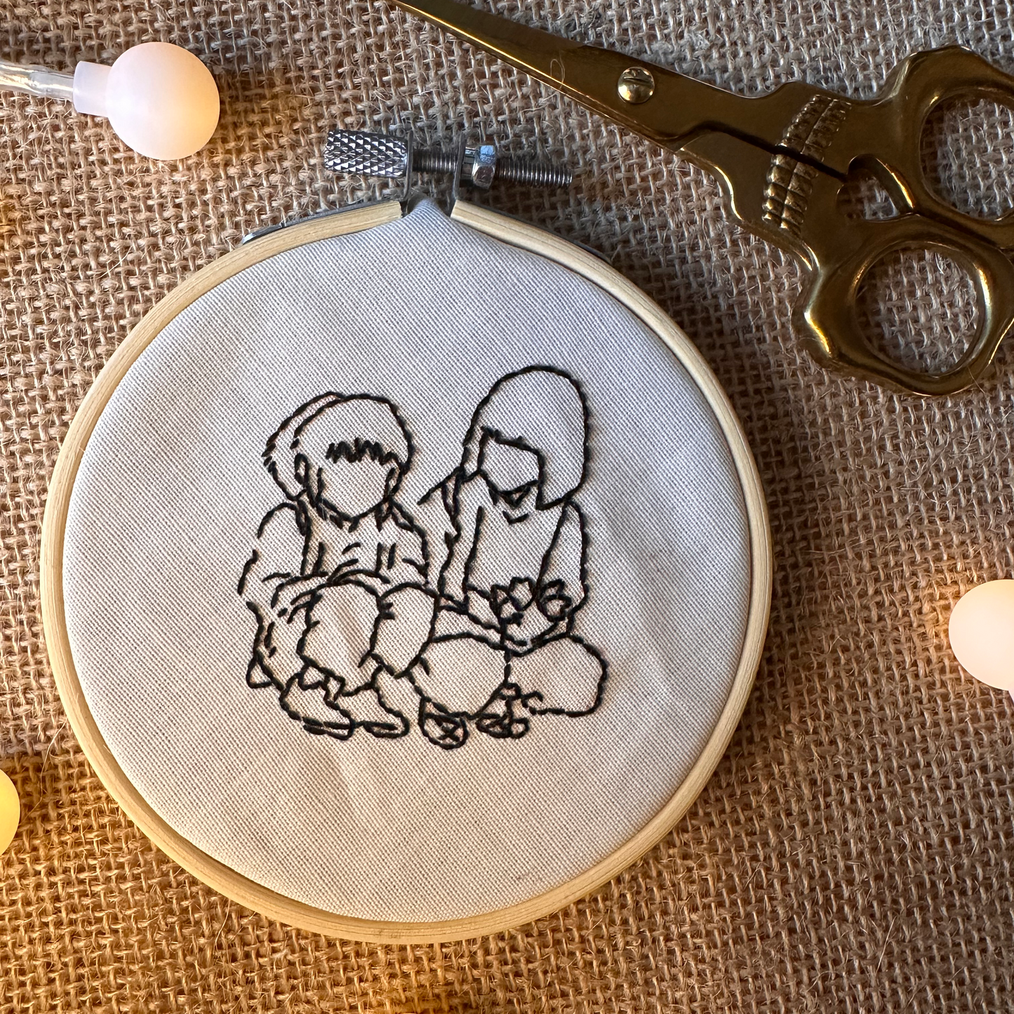 Spirited Away Chihiro and Haku Embroidery Hoop