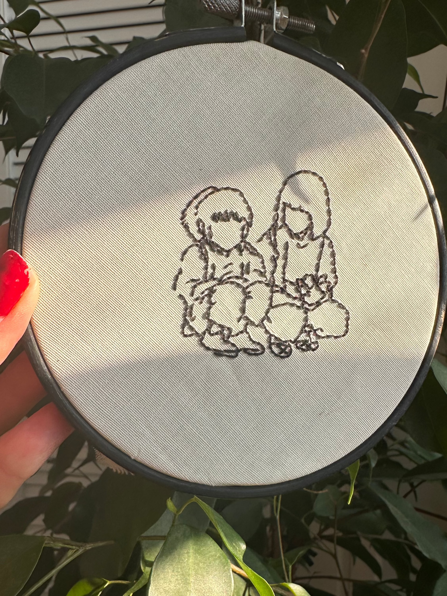 Spirited Away Chihiro and Haku Embroidery Hoop